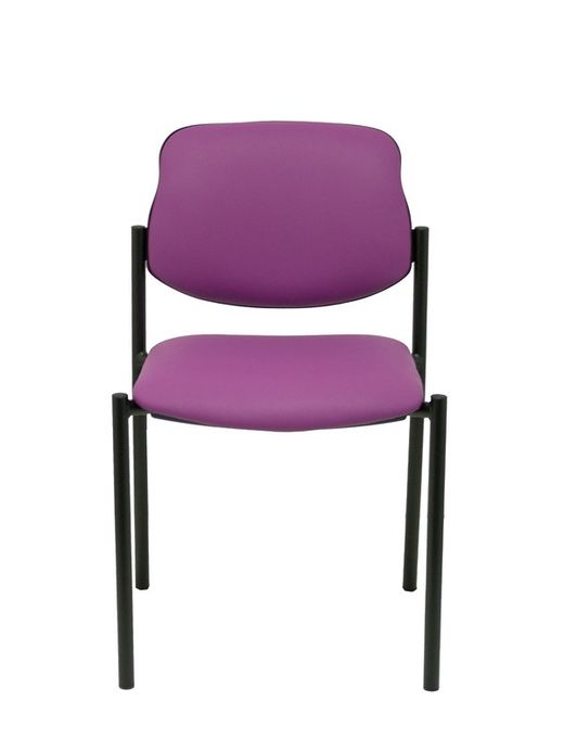 Modelo Styl - Silla confidente de 4 patas y estructrua negra - Asiento y respaldo tapizados en tejido Similpiel color morado