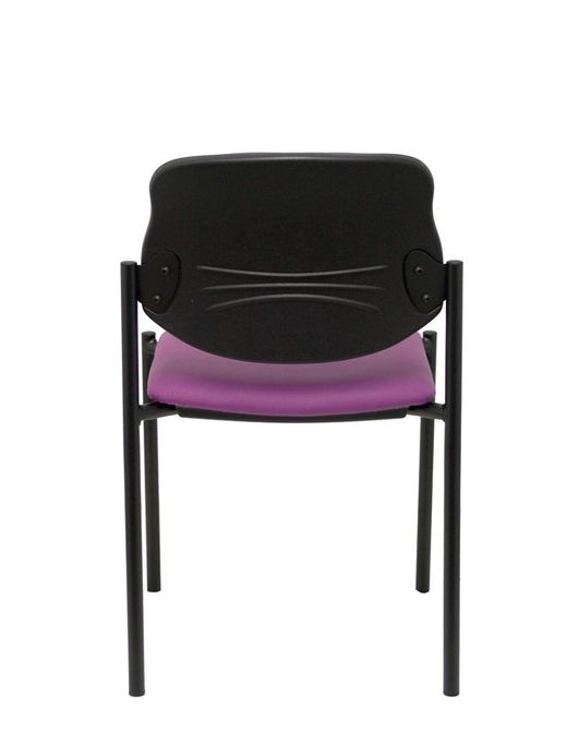 Modelo Styl - Silla confidente de 4 patas y estructrua negra - Asiento y respaldo tapizados en tejido Similpiel color morado