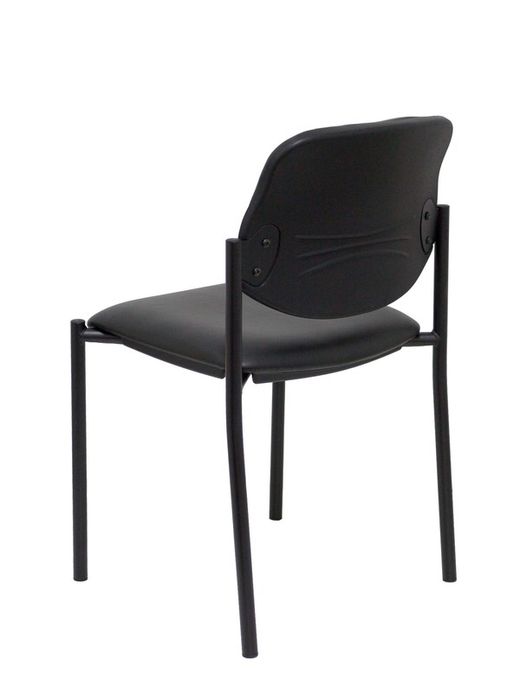 Modelo Styl - Silla confidente de 4 patas y estructrua negra - Asiento y respaldo tapizados en tejido Similpiel color negro