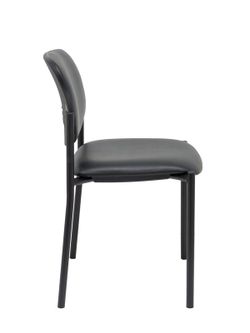 Modelo Styl - Silla confidente de 4 patas y estructrua negra - Asiento y respaldo tapizados en tejido Similpiel color negro