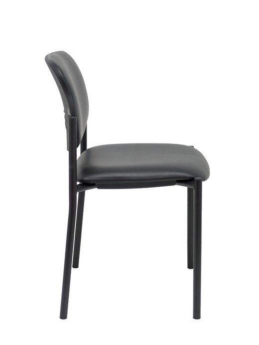 Modelo Styl - Silla confidente de 4 patas y estructrua negra - Asiento y respaldo tapizados en tejido Similpiel color negro