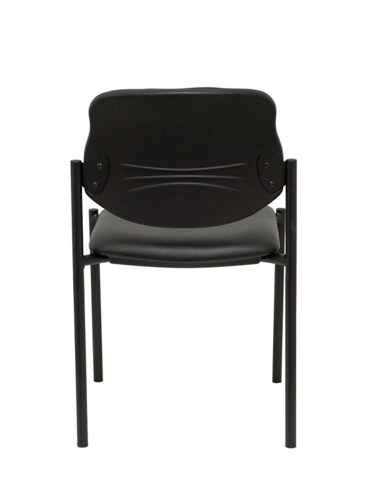 Modelo Styl - Silla confidente de 4 patas y estructrua negra - Asiento y respaldo tapizados en tejido Similpiel color negro