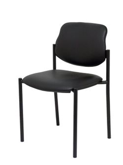 Modelo Styl - Silla confidente de 4 patas y estructrua negra - Asiento y respaldo tapizados en tejido Similpiel color negro