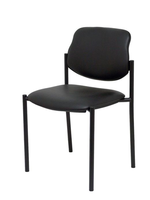 Modelo Styl - Silla confidente de 4 patas y estructrua negra - Asiento y respaldo tapizados en tejido Similpiel color negro