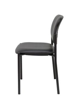 Modelo Styl - Silla confidente de 4 patas y estructrua negra - Asiento y respaldo tapizados en tejido Similpiel color negro