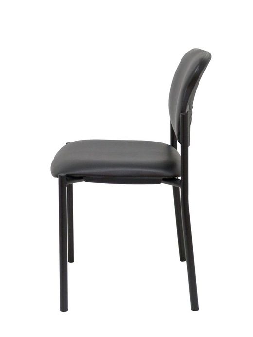 Modelo Styl - Silla confidente de 4 patas y estructrua negra - Asiento y respaldo tapizados en tejido Similpiel color negro