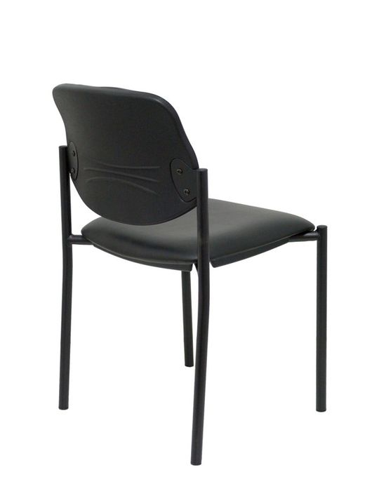 Modelo Styl - Silla confidente de 4 patas y estructrua negra - Asiento y respaldo tapizados en tejido Similpiel color negro