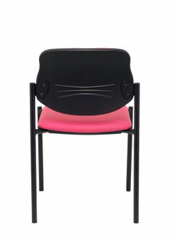 Modelo Styl - Silla confidente de 4 patas y estructrua negra - Asiento y respaldo tapizados en tejido Similpiel color rosa