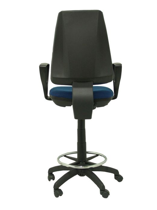 Modelo Taburete Elche CP - Taburete ergonómico con mecanismo de contacto permanente y regulable en altura - Asiento y respaldo tapizados en tejido BALI color azul marino (BRAZOS FIJOS INCLUIDOS)