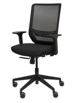 Modelo To Sync Work - Silla de oficina ergonómica con mecanismo sincro con traslack, regulable en altura - Respaldo alto de malla transpirable con refuerzo lumbar regulable y asiento tapizado. Brazos regulables 2D.