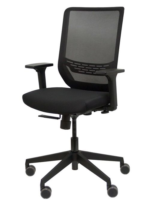Modelo To Sync Work - Silla de oficina ergonómica con mecanismo sincro con traslack, regulable en altura - Respaldo alto de malla transpirable con refuerzo lumbar regulable y asiento tapizado. Brazos regulables 2D.