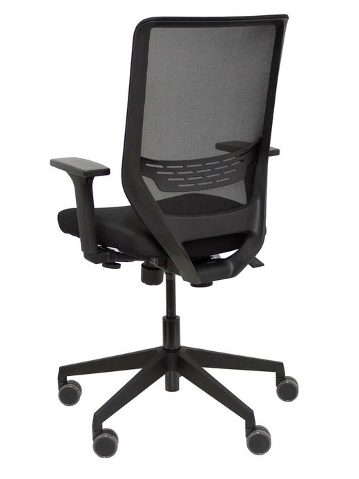 Modelo To Sync Work - Silla de oficina ergonómica con mecanismo sincro con traslack, regulable en altura - Respaldo alto de malla transpirable con refuerzo lumbar regulable y asiento tapizado. Brazos regulables 2D.