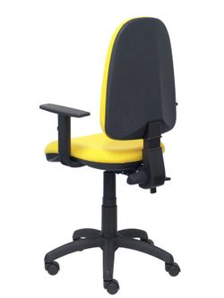 Modelo Tribaldos - Silla de oficina con mecanismo de contacto permanente de doble maneta y regulable en altura - Asiento y respaldo tapizados en tejido BALI color amarillo (BRAZOS REGULABLES INCLUIDOS)