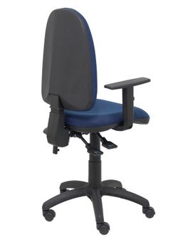 Modelo Tribaldos - Silla de oficina con mecanismo de contacto permanente de doble maneta y regulable en altura - Asiento y respaldo tapizados en tejido BALI color azul marino (BRAZOS REGULABLES INCLUIDOS)