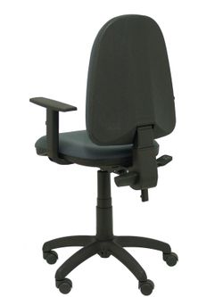 Modelo Tribaldos - Silla de oficina con mecanismo de contacto permanente de doble maneta y regulable en altura - Asiento y respaldo tapizados en tejido BALI color gris oscuro (BRAZOS REGULABLES INCLUIDOS)