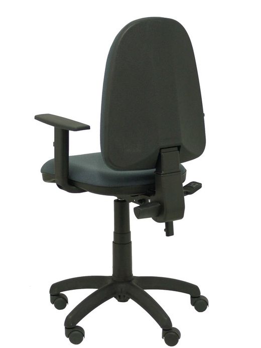 Modelo Tribaldos - Silla de oficina con mecanismo de contacto permanente de doble maneta y regulable en altura - Asiento y respaldo tapizados en tejido BALI color gris oscuro (BRAZOS REGULABLES INCLUIDOS)