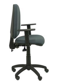 Modelo Tribaldos - Silla de oficina con mecanismo de contacto permanente de doble maneta y regulable en altura - Asiento y respaldo tapizados en tejido BALI color gris oscuro (BRAZOS REGULABLES INCLUIDOS)