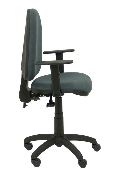 Modelo Tribaldos - Silla de oficina con mecanismo de contacto permanente de doble maneta y regulable en altura - Asiento y respaldo tapizados en tejido BALI color gris oscuro (BRAZOS REGULABLES INCLUIDOS)