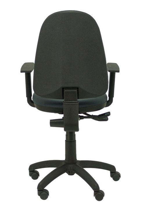 Modelo Tribaldos - Silla de oficina con mecanismo de contacto permanente de doble maneta y regulable en altura - Asiento y respaldo tapizados en tejido BALI color gris oscuro (BRAZOS REGULABLES INCLUIDOS)