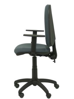 Modelo Tribaldos - Silla de oficina con mecanismo de contacto permanente de doble maneta y regulable en altura - Asiento y respaldo tapizados en tejido BALI color gris oscuro (BRAZOS REGULABLES INCLUIDOS)