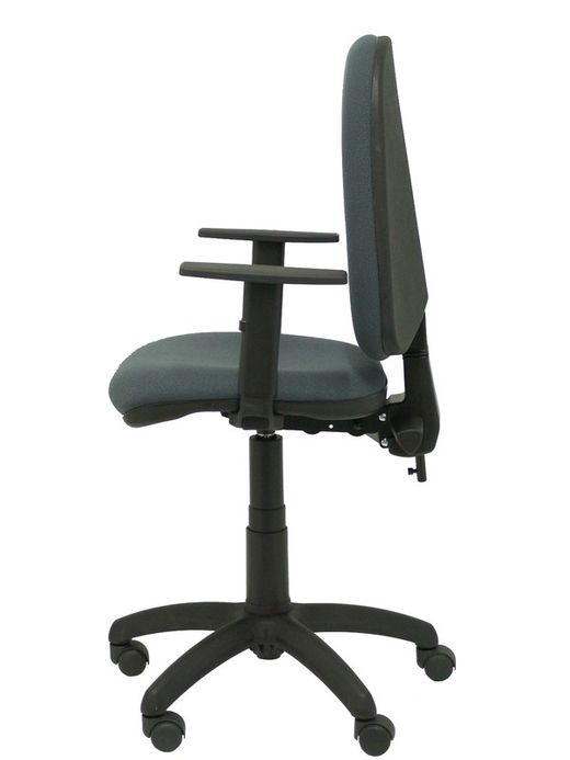 Modelo Tribaldos - Silla de oficina con mecanismo de contacto permanente de doble maneta y regulable en altura - Asiento y respaldo tapizados en tejido BALI color gris oscuro (BRAZOS REGULABLES INCLUIDOS)