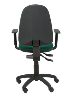Modelo Tribaldos - Silla de oficina con mecanismo de contacto permanente de doble maneta y regulable en altura - Asiento y respaldo tapizados en tejido BALI color verde botella (BRAZOS REGULABLES INCLUIDOS)