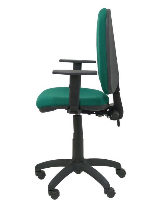 Modelo Tribaldos - Silla de oficina con mecanismo de contacto permanente de doble maneta y regulable en altura - Asiento y respaldo tapizados en tejido BALI color verde botella (BRAZOS REGULABLES INCLUIDOS)