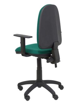 Modelo Tribaldos - Silla de oficina con mecanismo de contacto permanente de doble maneta y regulable en altura - Asiento y respaldo tapizados en tejido BALI color verde botella (BRAZOS REGULABLES INCLUIDOS)