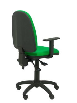 Modelo Tribaldos - Silla de oficina con mecanismo de contacto permanente de doble maneta y regulable en altura - Asiento y respaldo tapizados en tejido BALI color verde (BRAZOS REGULABLES INCLUIDOS)