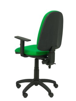 Modelo Tribaldos - Silla de oficina con mecanismo de contacto permanente de doble maneta y regulable en altura - Asiento y respaldo tapizados en tejido BALI color verde (BRAZOS REGULABLES INCLUIDOS)