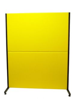 Modelo Valdeganga - Biombo separador para oficinas y centros de trabajo, desmontable y con estructura de color negro - Tapizado en similpiel color amarillo