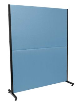 Modelo Valdeganga - Biombo separador para oficinas y centros de trabajo, desmontable y con estructura de color negro - Tapizado en tejido BALI color azul cielo