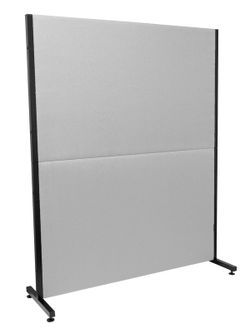 Modelo Valdeganga - Biombo separador para oficinas y centros de trabajo, desmontable y con estructura de color negro - Tapizado en tejido BALI color gris claro