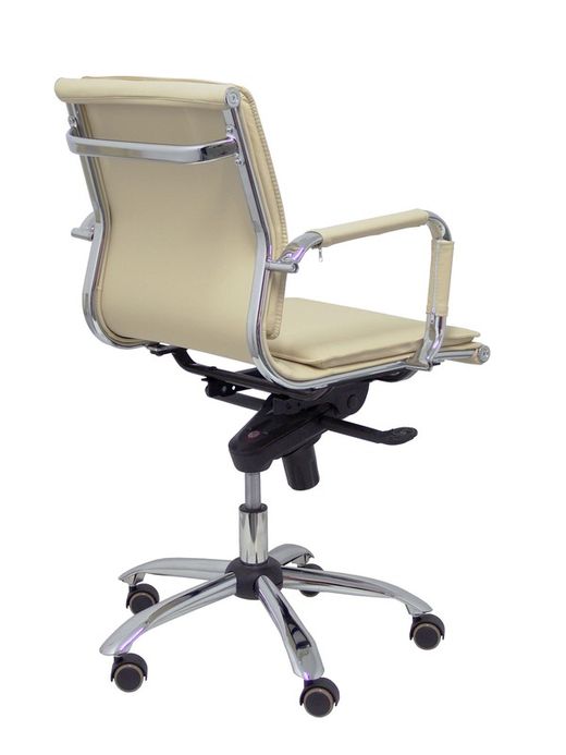 Modelo Yeste confidente - Sillón de oficina ergonómico confidente/espera con mecanismo basculante multiposición y regulable en altura - Asiento y respaldo tapizados en similpiel color crema