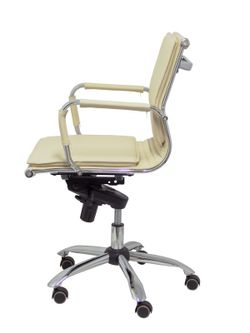 Modelo Yeste confidente - Sillón de oficina ergonómico confidente/espera con mecanismo basculante multiposición y regulable en altura - Asiento y respaldo tapizados en similpiel color crema