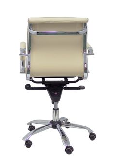 Modelo Yeste confidente - Sillón de oficina ergonómico confidente/espera con mecanismo basculante multiposición y regulable en altura - Asiento y respaldo tapizados en similpiel color crema