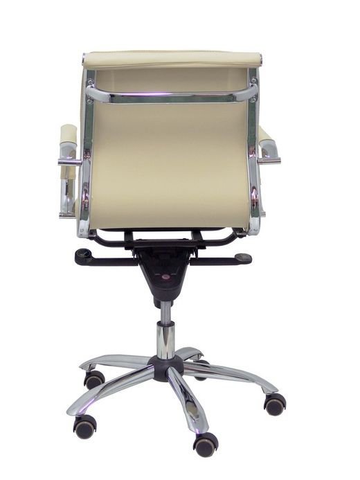 Modelo Yeste confidente - Sillón de oficina ergonómico confidente/espera con mecanismo basculante multiposición y regulable en altura - Asiento y respaldo tapizados en similpiel color crema