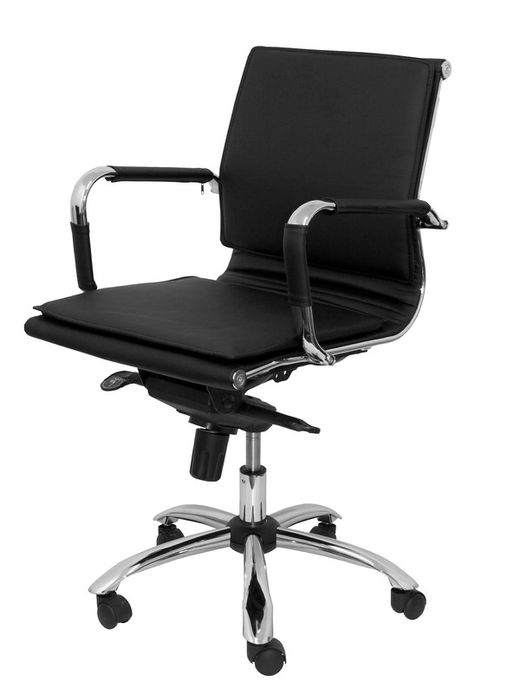 Modelo Yeste confidente - Sillón de oficina ergonómico confidente/espera con mecanismo basculante multiposición y regulable en altura - Asiento y respaldo tapizados en similpiel color negro