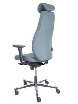 NOWYSTYL Modelo Bjarg - Silla de dirección ergonómica, de alto diseño, con mecanismo sincro con traslack en el asiento - Respaldo alto con cabecero y asiento tapizado en tejido bondai color gris. Brazos regulables 3D