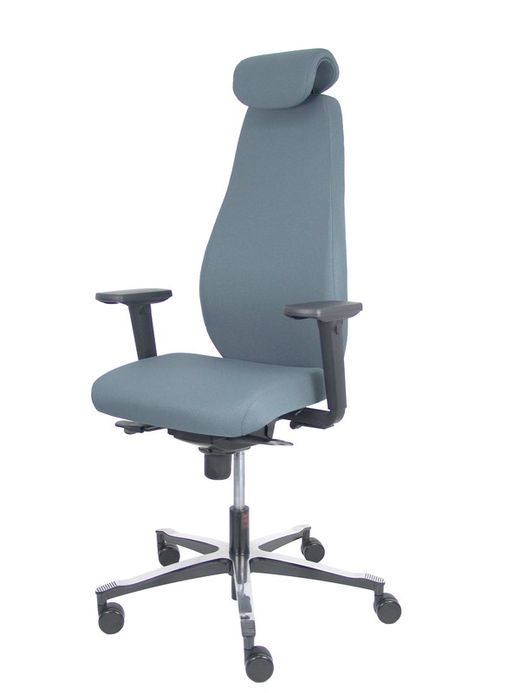 NOWYSTYL Modelo Bjarg - Silla de dirección ergonómica, de alto diseño, con mecanismo sincro con traslack en el asiento - Respaldo alto con cabecero y asiento tapizado en tejido bondai color gris. Brazos regulables 3D