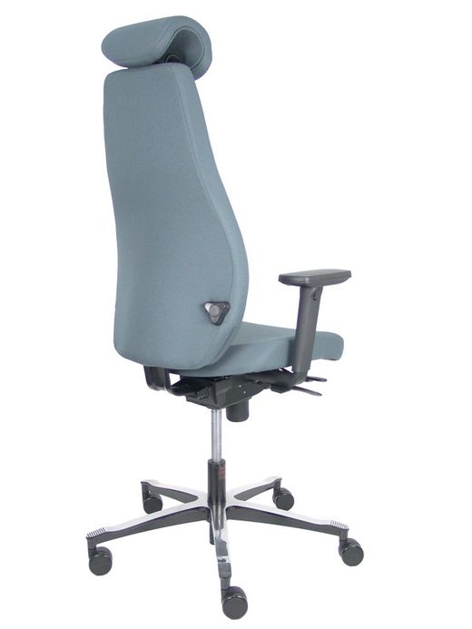 NOWYSTYL Modelo Bjarg - Silla de dirección ergonómica, de alto diseño, con mecanismo sincro con traslack en el asiento - Respaldo alto con cabecero y asiento tapizado en tejido bondai color gris. Brazos regulables 3D