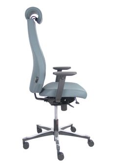 NOWYSTYL Modelo Bjarg - Silla de dirección ergonómica, de alto diseño, con mecanismo sincro con traslack en el asiento - Respaldo alto con cabecero y asiento tapizado en tejido bondai color gris. Brazos regulables 3D