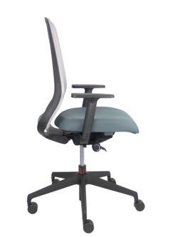 NOWYSTYL Modelo Souly - Silla operativa con mecanismo sincro con traslack y brazos regulables 2D - Asiento tapizado en tejido bondai color gris y respaldo de malla en color gris, con refuerzo lumbar ajustable.