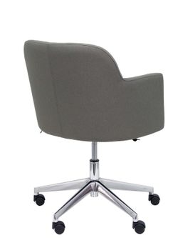 NOWYSTYL Sillón confidente modelo Athena con mecanismo giratorio con elevación en altura, base cromada y tapizado en tela ERA color gris.