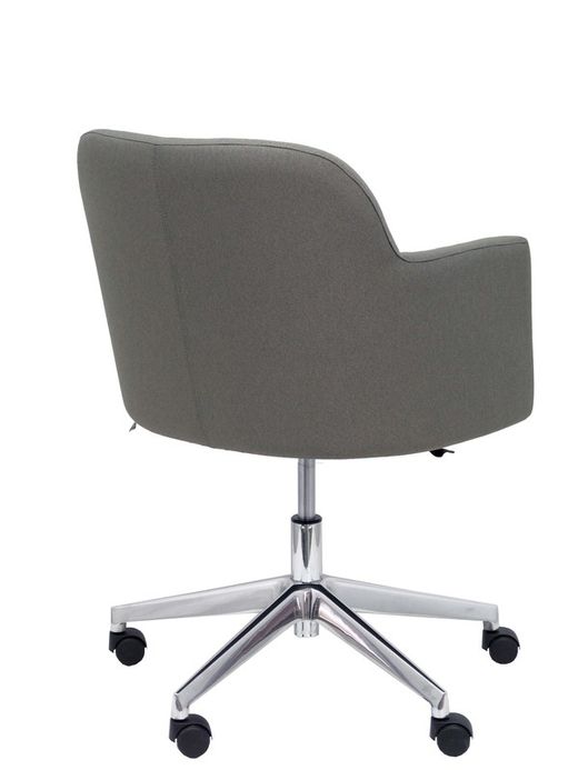 NOWYSTYL Sillón confidente modelo Athena con mecanismo giratorio con elevación en altura, base cromada y tapizado en tela ERA color gris.