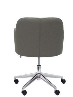 NOWYSTYL Sillón confidente modelo Athena con mecanismo giratorio con elevación en altura, base cromada y tapizado en tela ERA color gris.