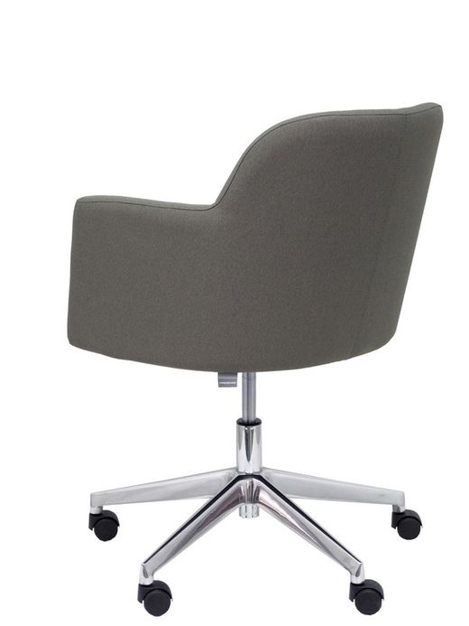 NOWYSTYL Sillón confidente modelo Athena con mecanismo giratorio con elevación en altura, base cromada y tapizado en tela ERA color gris.