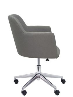 NOWYSTYL Sillón confidente modelo Athena con mecanismo giratorio con elevación en altura, base cromada y tapizado en tela ERA color gris.