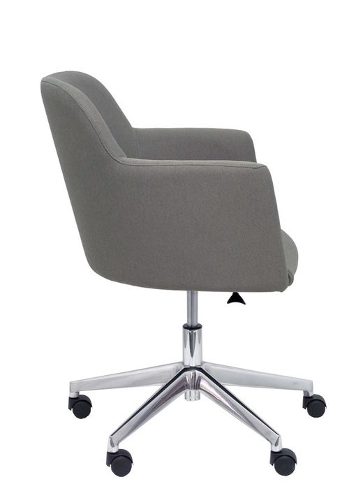 NOWYSTYL Sillón confidente modelo Athena con mecanismo giratorio con elevación en altura, base cromada y tapizado en tela ERA color gris.