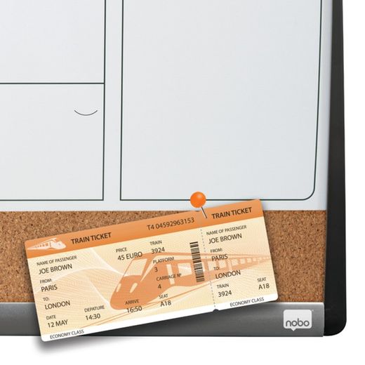 Magnetischer Monatsplaner + Korktafel (horizontal) NOBO585x430 mm, gewölbter Rahmen